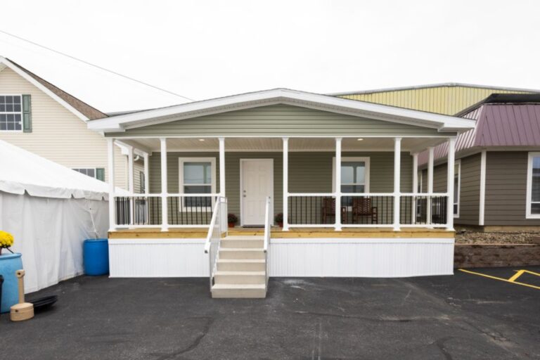 front entrance to sectional home